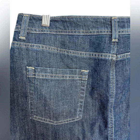 Boden Denim Mini Skirt Dark Wash Knee Length A-line Stretch Jean Skirt 10R - Picture 4 of 6